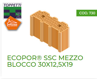 ECOPOR® SSC MEZZO BLOCCO 30X12,5X19