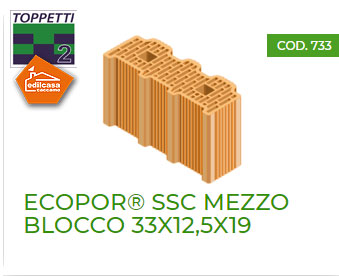 ECOPOR® SSC MEZZO BLOCCO 33X12,5X19