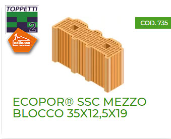 ECOPOR® SSC MEZZO BLOCCO 35X12,5X19