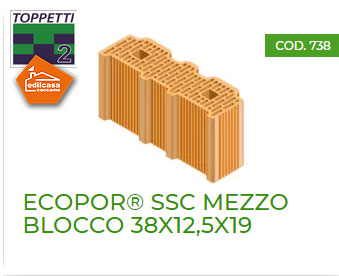 ECOPOR® SSC MEZZO BLOCCO 38X12,5X19